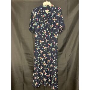 Women's Vintage Y2K Banana Republic Floral Button Down Maxi Dress - Size 8